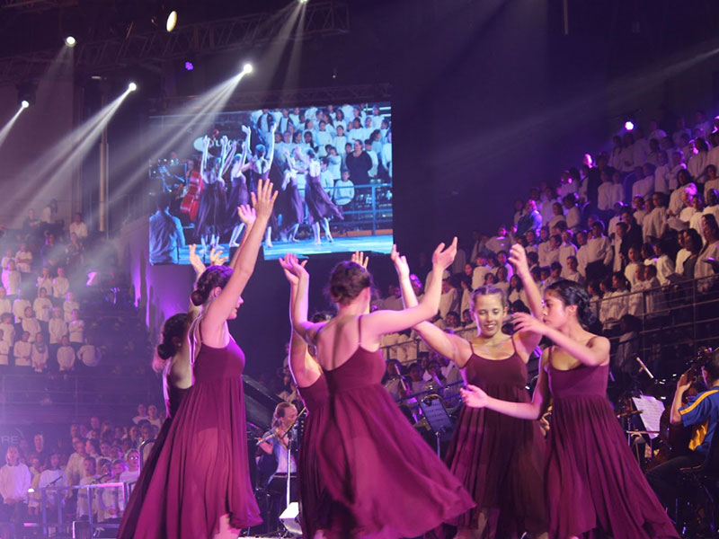 Dancers performing on stage