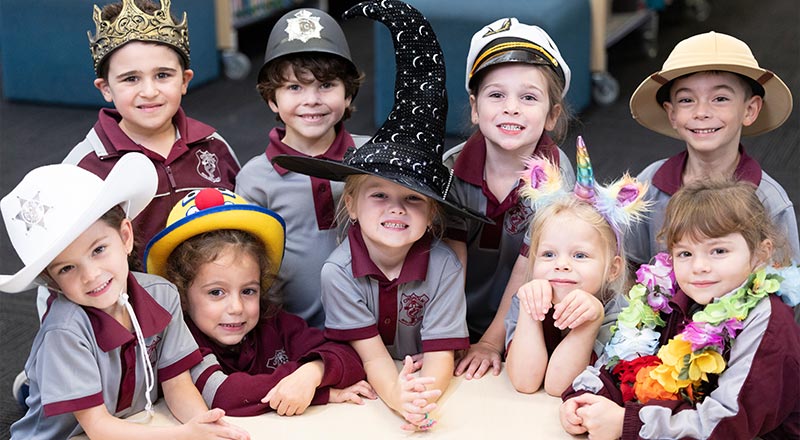 Chisholm Primary Bligh Park students wearing costumes and performing