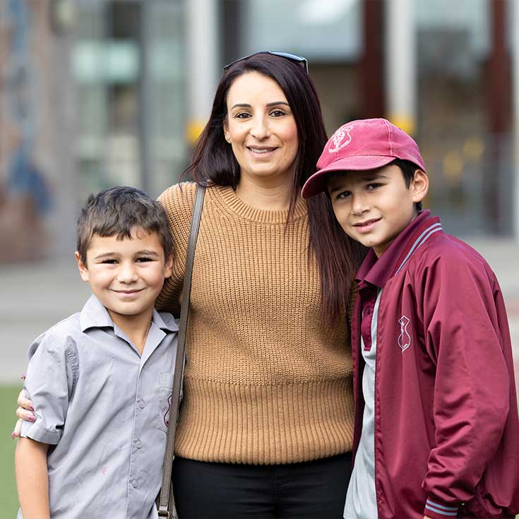Mum and two sons on Mothers Day